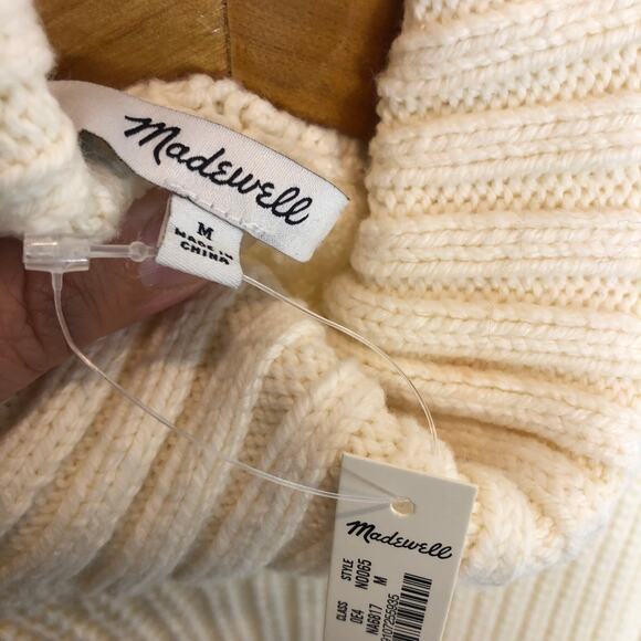 MADEWELL-Wide Rib Turtleneck Sweater- Antique Cream-M-NWT - Picture 8 of 10